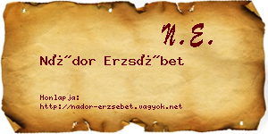 Nádor Erzsébet névjegykártya